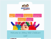 Tablet Screenshot of abbeymillchildcare.co.uk
